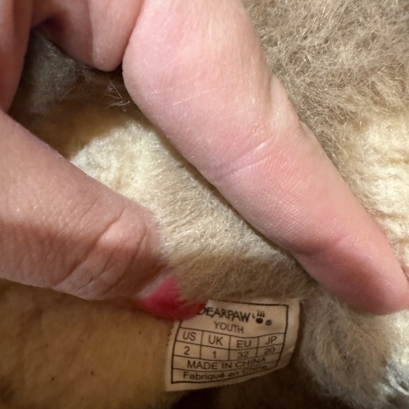 BearPaw Girls Size 2 Cozy Brown Suede Fur-Lined Boots - Picture 8 of 9